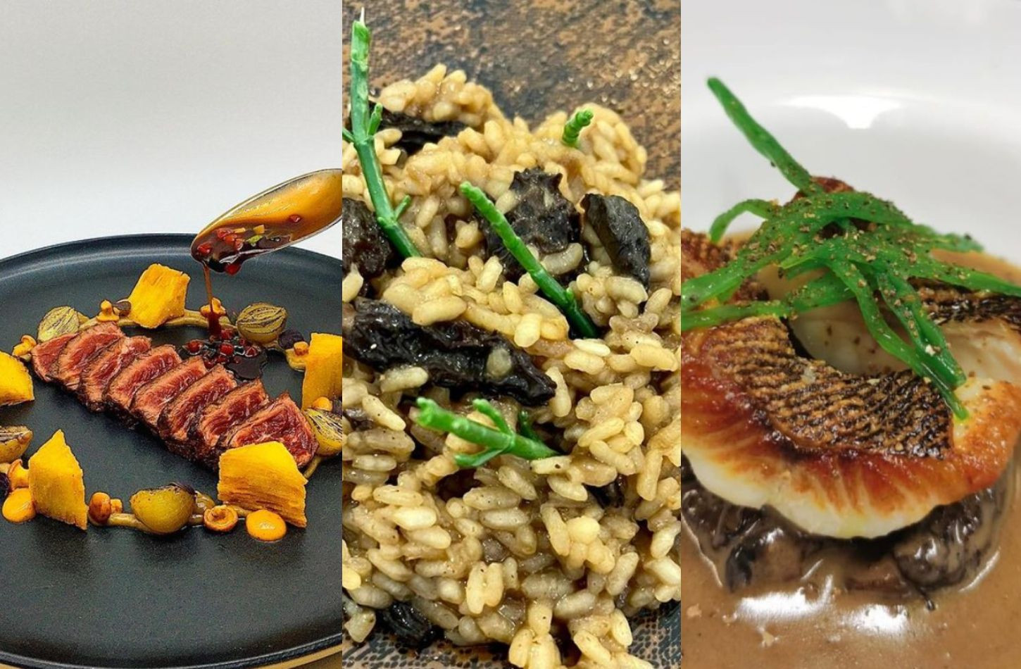 Platos de algunos restaurantes con estrella Michelin donde comer por menos de 50 euros en Barcelona / RRSS