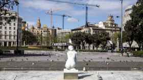 Imagen de la plaza Catalunya de Barcelona con grúas para la construcción al fondo / AYUNTAMIENTO DE BARCELONA