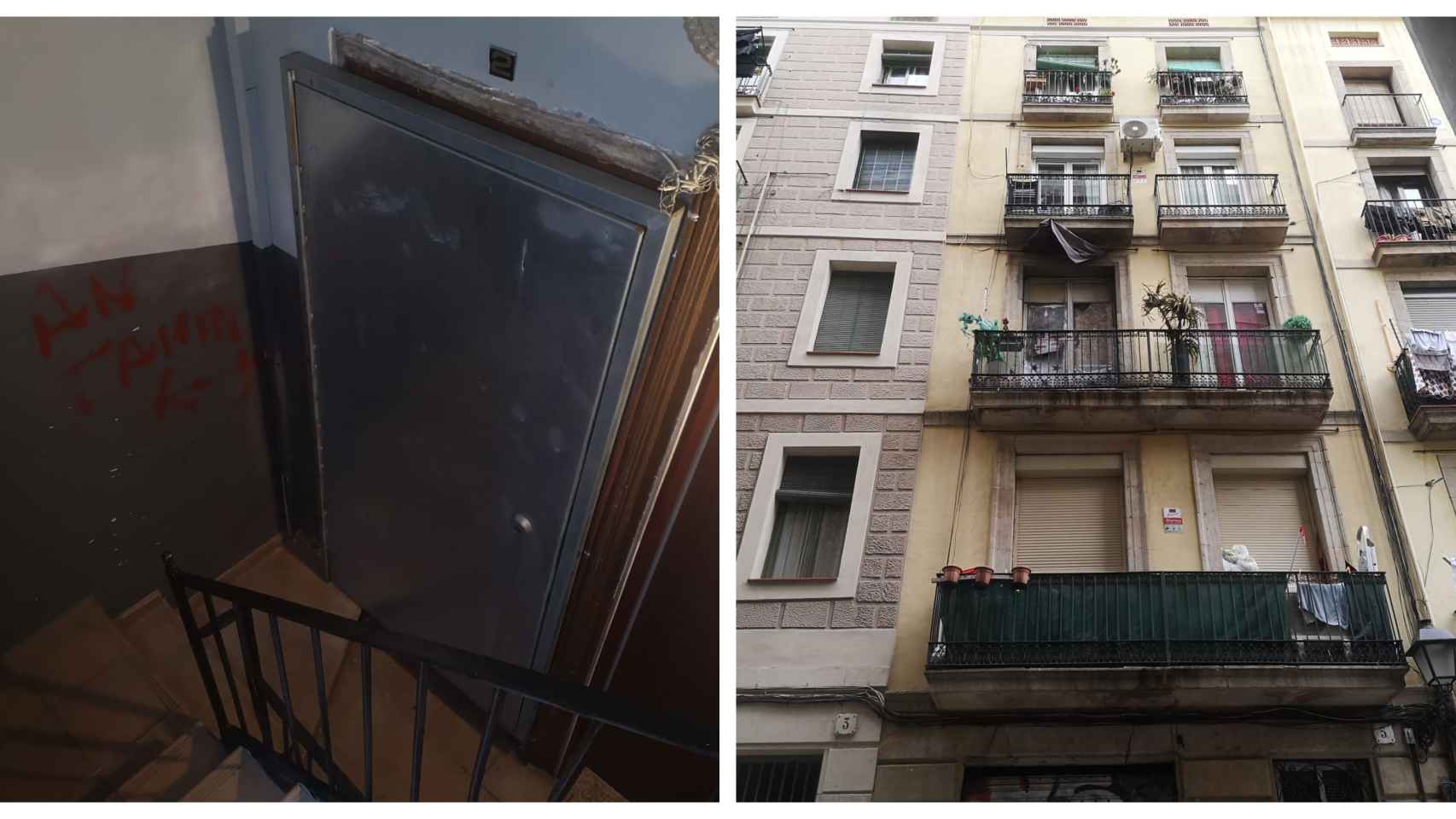 Puerta blindada en el antiguo narcopiso del segundo piso / METRÓPOLI