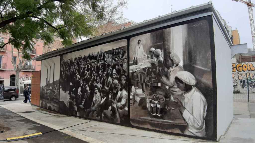 La obra se encuentra en el mismo punto donde se celebró en el 1918 el Congrés de Sants