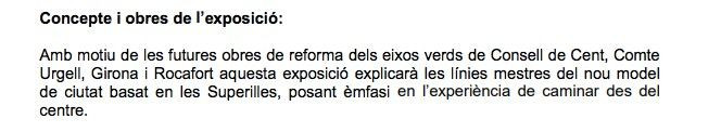 Pifia en el texto municipal con las calles que se reformarán / AYUNTAMIENTO DE BARCELONA