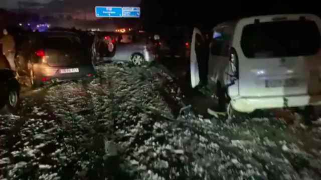 Captura de pantalla del vídeo del accidente múltiple de la C-32 en sentido Barcelona / RRSS