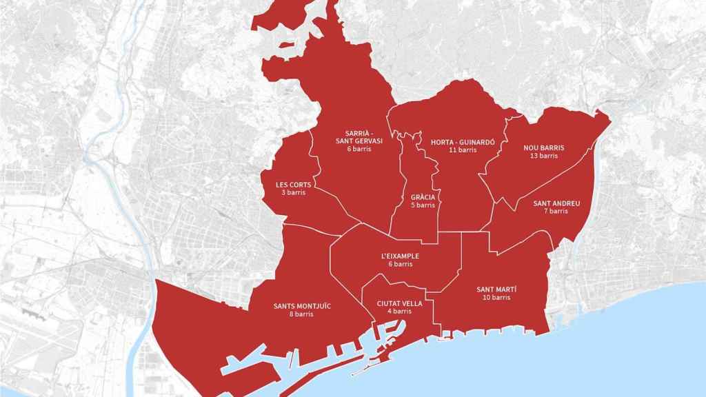 Mapa de distritos de Barcelona / AJUNTAMENT DE BARCELONA