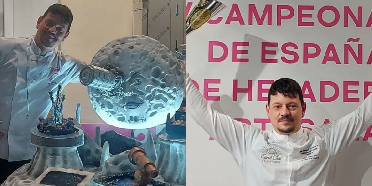 Albert Roca con su propuesta ganadora 'Viaje a la luna' en el concurso / SANT CROI