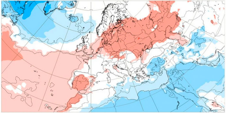 Pronóstico de temperatura para el mes de marzo / ECMWF