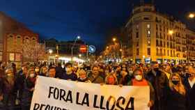 Corte de tráfico para protestar por la presencia de la losa de Sant Antoni / @jmartigalbis