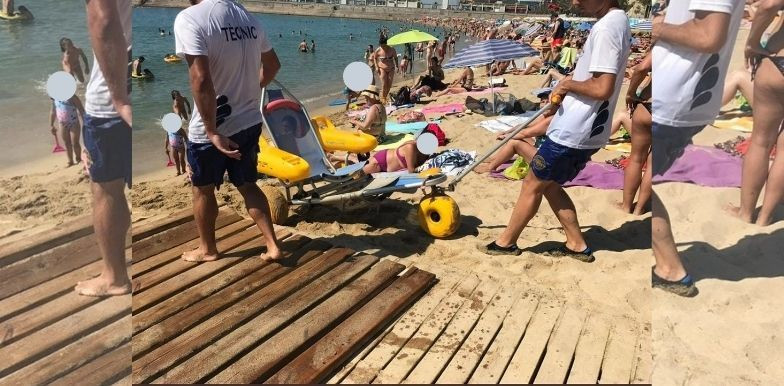 Trabajadores en las playas para personas con movilidad reducida / CEDIDA