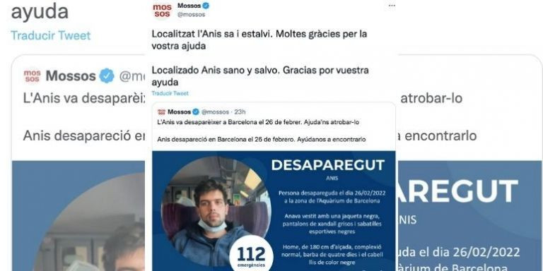 Los Mossos informan del buen estado de Anis / TWITTER