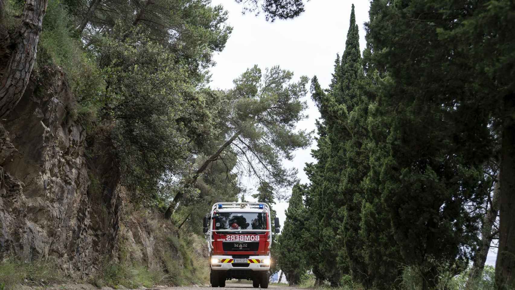 Un camión de los Bombers de Barcelona circula por Collserola / AYUNTAMIENTO DE BARCELONA