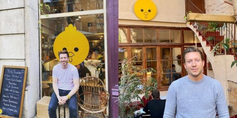 Blaise Thorens frente a dos de sus restaurantes en Barcelona / CEDIDAS