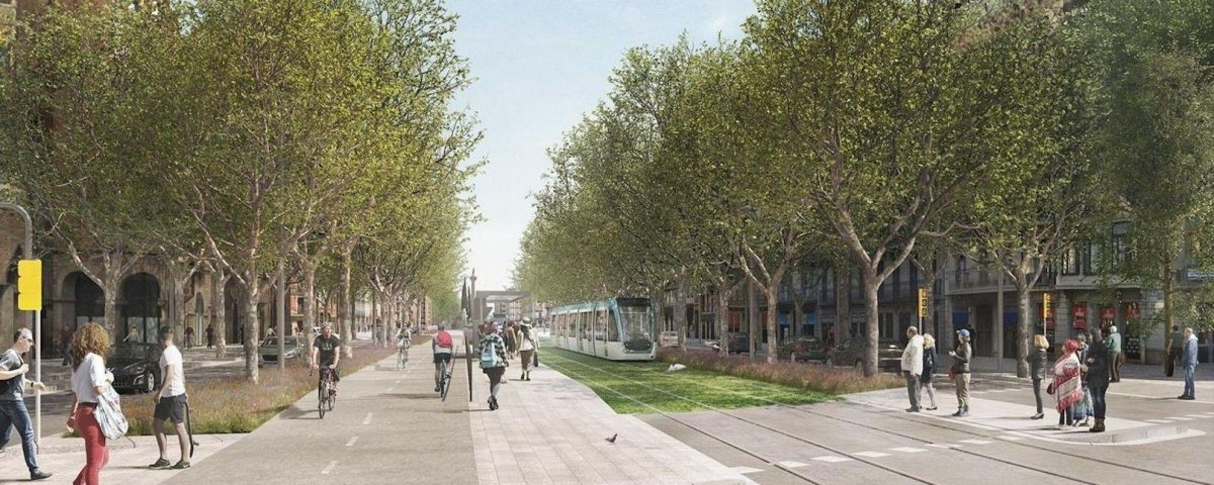 Render de la unión del tranvía por la Diagonal / AYUNTAMIENTO DE BARCELONA