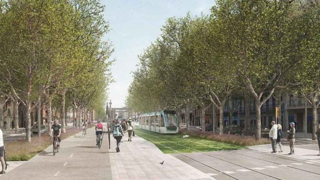 Render de la unión del tranvía por la Diagonal / AYUNTAMIENTO DE BARCELONA