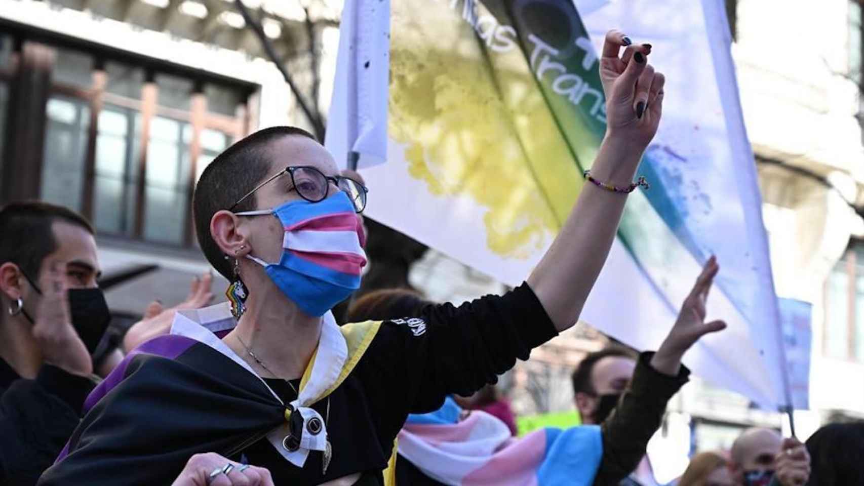 Imagen de archivo de una manifestación por los derechos de las personas trans