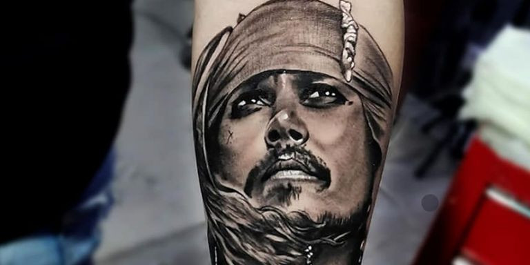 Un ejemplo de tatuaje del personaje Jack Sparrow en el 228 Tattoo Studio / CEDIDA