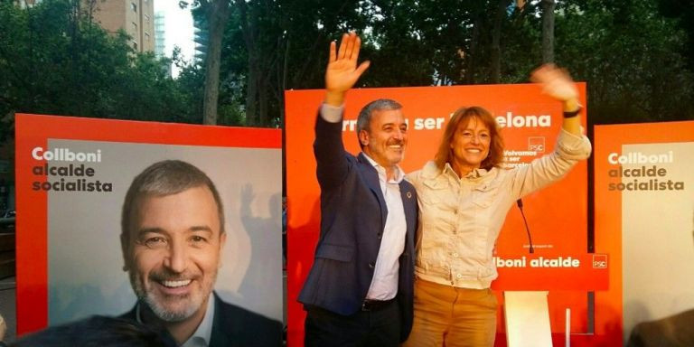 Collboni y Laia Bonet en un acto electoral en 2019 / PSC BARCELONA