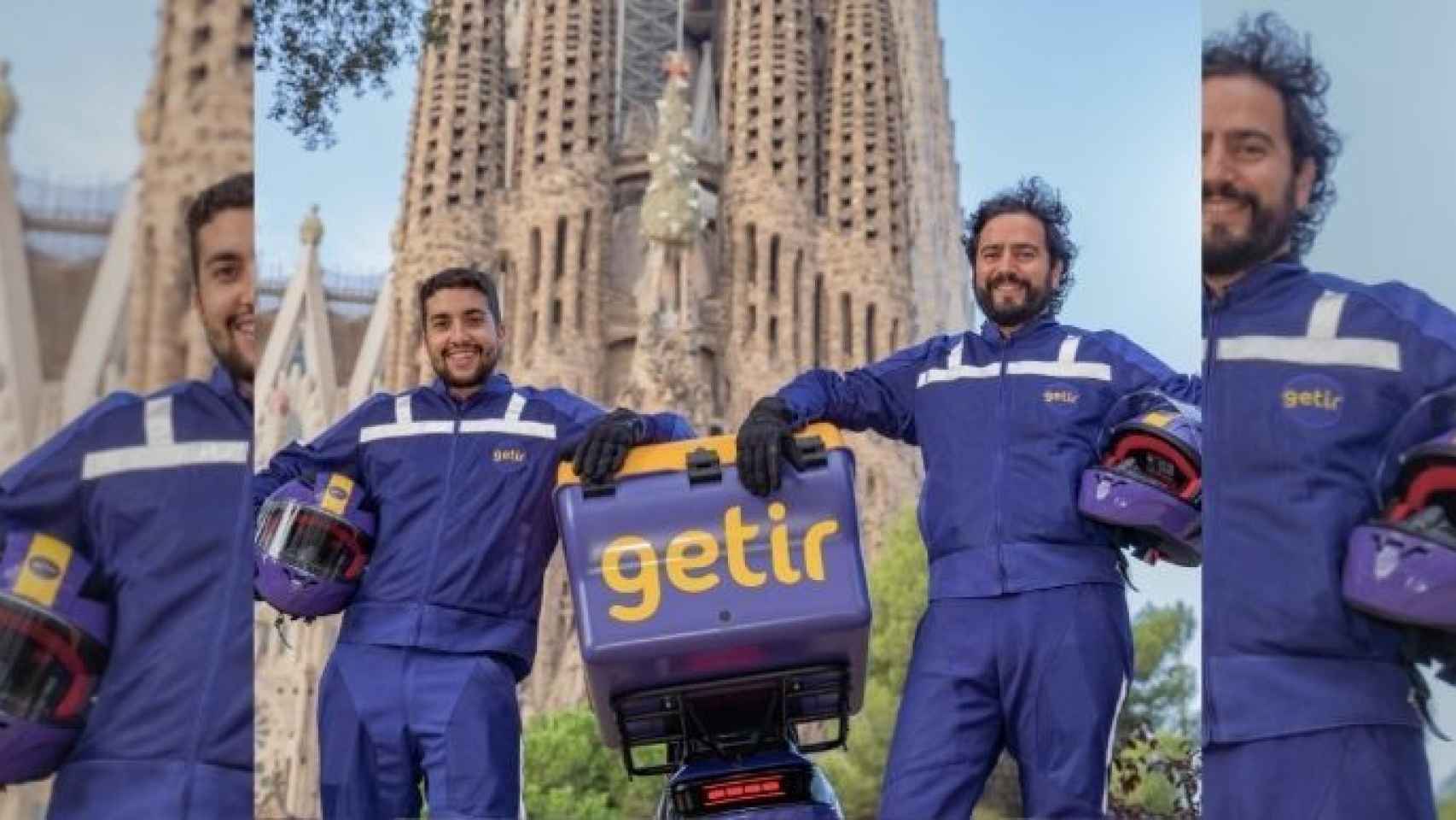 Trabajadores de Getir frente a la Sagrada Família / GETIR