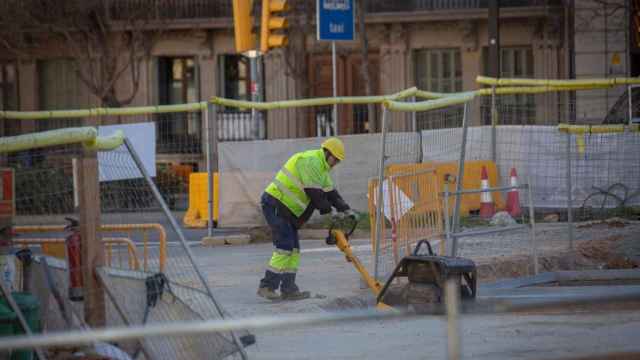 Obras de la unión del tranvía por la Diagonal / EUROPA PRESS