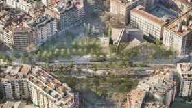 Remodelación que se hará en la avenida Meridiana en la plaza Ferran Reyes y los jardines de Maria Soteras / AJUNTAMENT DE BARCELONA