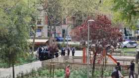 Momento de la detención de un hombre por presuntamente llevar un arma de fuego en Barcelona / EUROPA PRESS