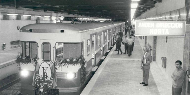 Foto 3. Inauguración del tramo de la línea 5 entre Vilapicina y Horta, el 5 de octubre de 1967.