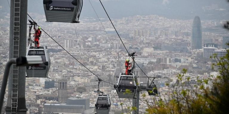 Simulacro del rescate del teleférico en Montjuïc / BOMBEROS