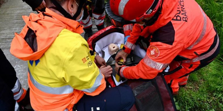 Simulacro del rescate del teleférico en Montjuïc / BOMBEROS