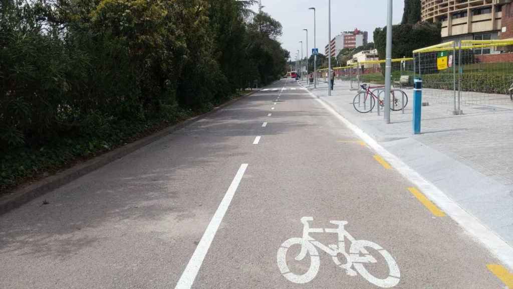 Carril bici en el lateral de la Diagonal / AJ BCN