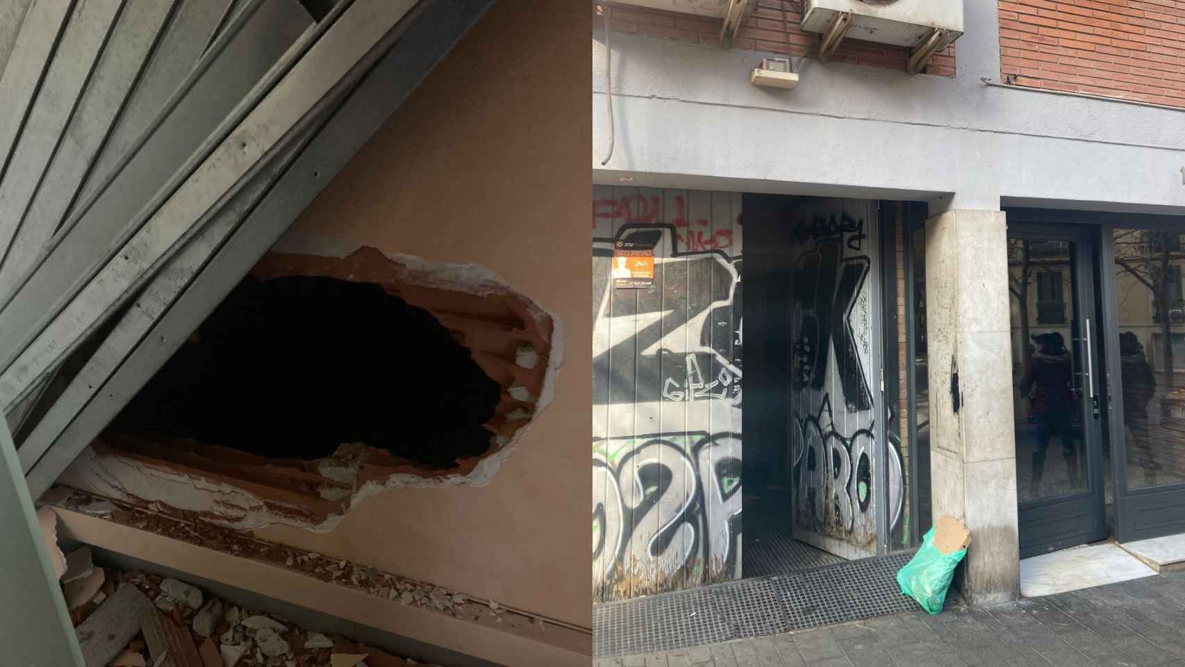 El butrón que hcicieron los okupas de la plaza Navas / METRÓPOLI