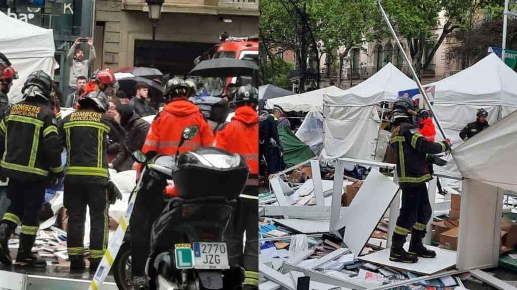 Así ha quedado la 'superilla' literaria tras los destrozos por la tormenta / METRÓPOLI