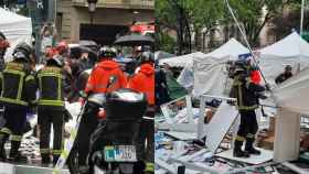 Así ha quedado la 'superilla' literaria tras los destrozos por la tormenta / METRÓPOLI