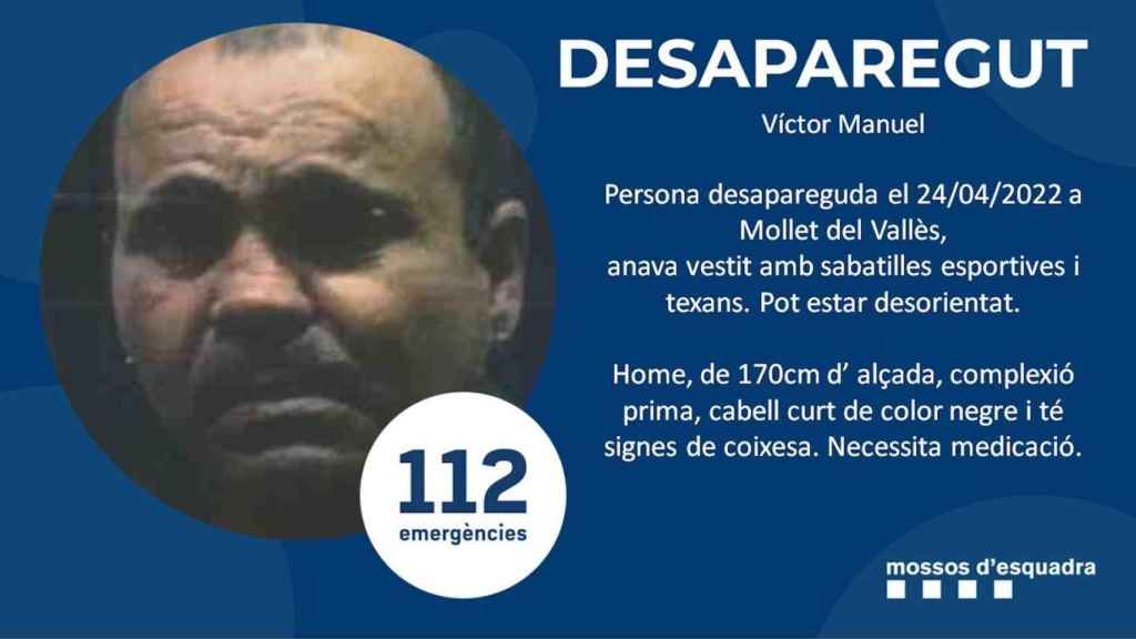 Víctor Manuel, el hombre desaparecido en Mollet del Vallès / MOSSOS D'ESQUADRA