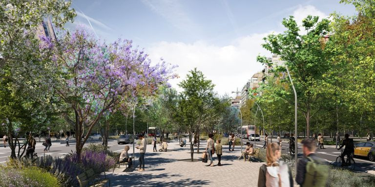 Render de la futura rambla de la Meridiana, a su paso por Navas / AYUNTAMIENTO DE BARCELONA