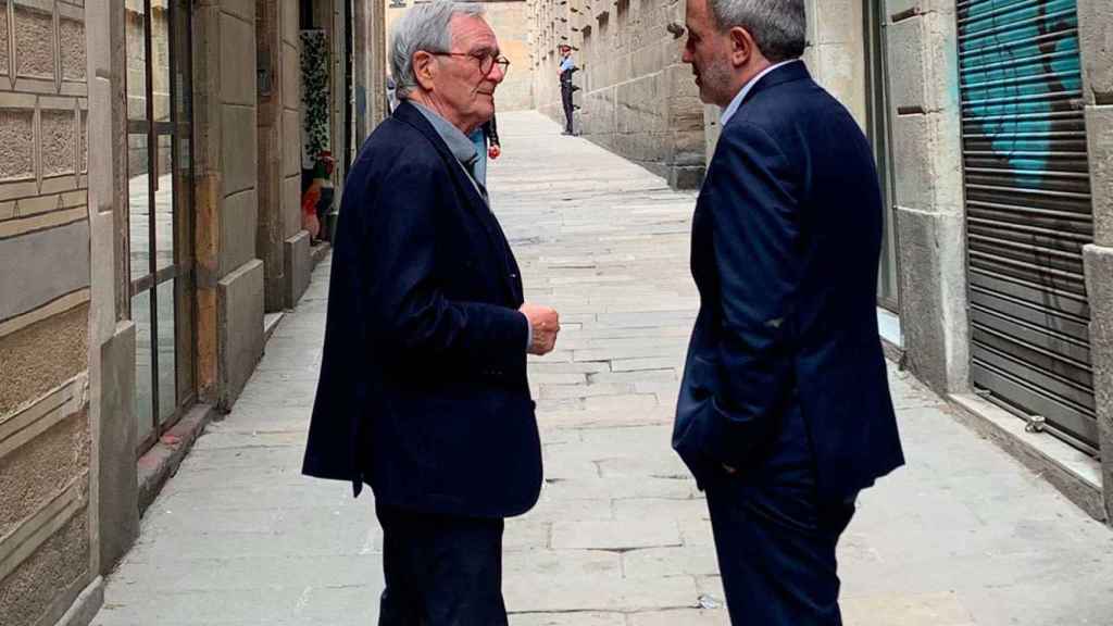 El exalcalde Xavier Trias, junto a Jaume Collboni, primer teniente de alcalde, en un encuentro en Ciutat Vella / TWITTER