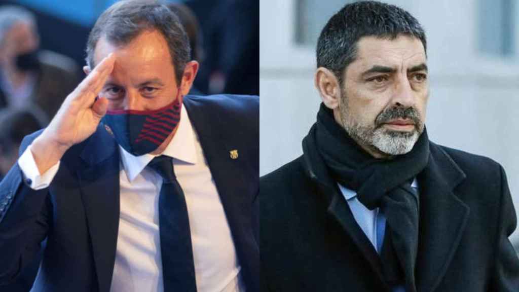 Sandro Rosell y Josep Lluís Trapero, en un montaje de Metrópoli