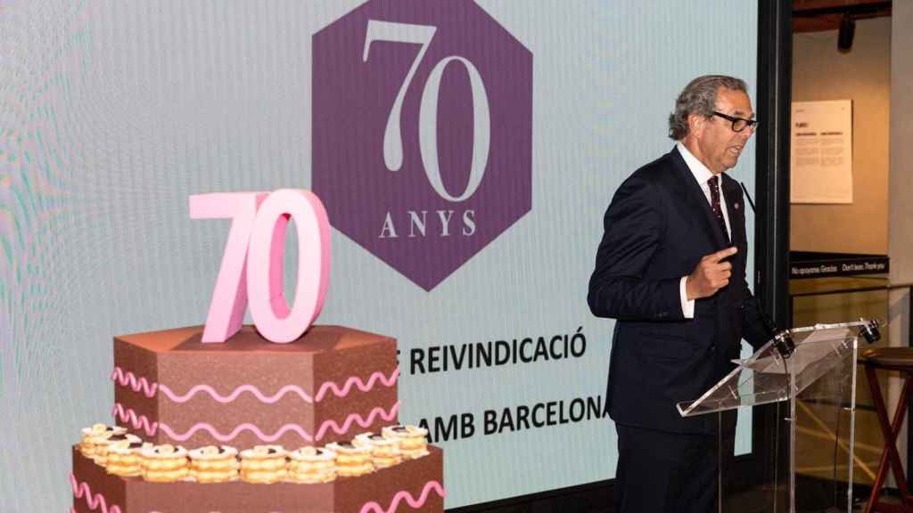 Lluís Sans, presidente de la Associació del Passeig de Gràcia, durante el 70 aniversario de la misma / CEDIDA