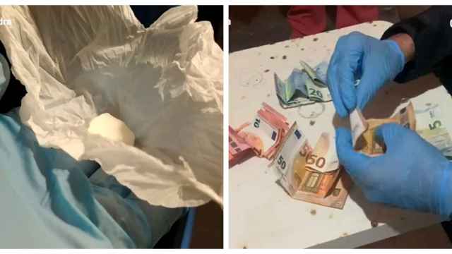 Basuco y dinero en efectivo en el narcopiso de cocaína con un alto grado de adulteración en L'Hospitalet / MOSSOS