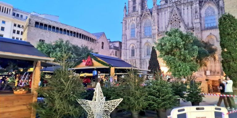 Un mercado navideño sorprende en la Catedral de Barcelona / TWITTER - SILVIA PARDO