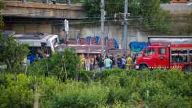 Accidente entre un tren de mercancías y un tren de pasajeros en una estación de Ferrocarrils de la Generalitat de Catalunya / EUROPA PRESS