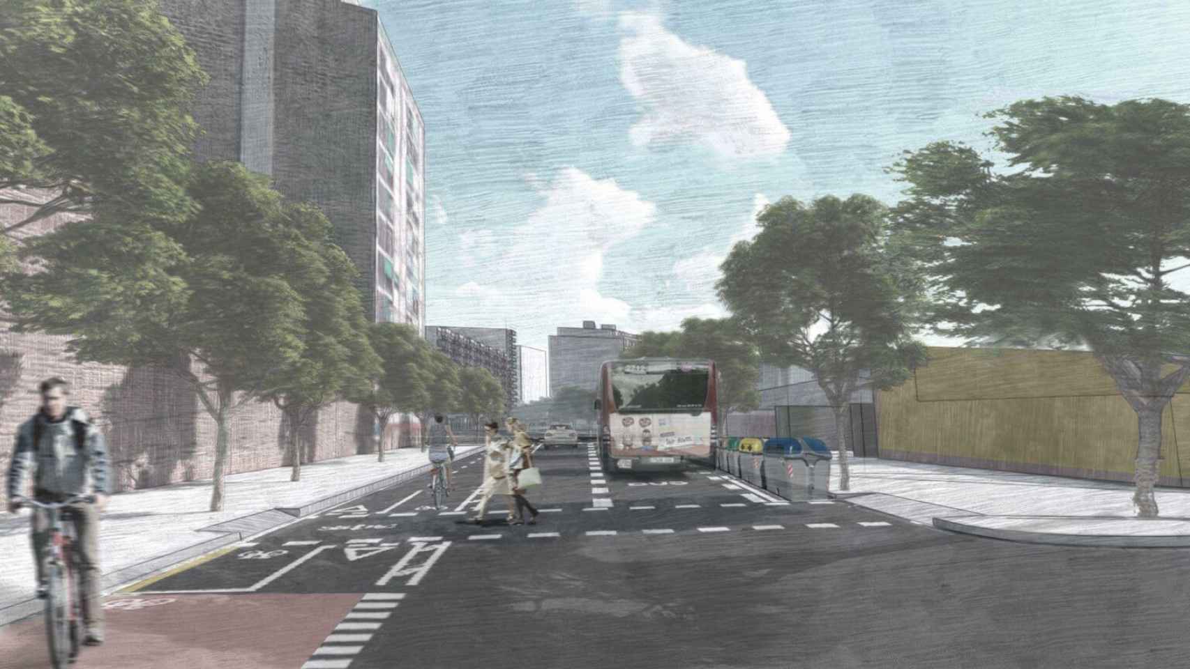 Render del carril bici que une Sant Andreu con el Eixample / AYUNTAMIENTO DE BARCELONA