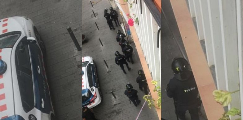 Los Mossos d'Esquadra durante el desalojo en el Poble-sec / CEDIDA