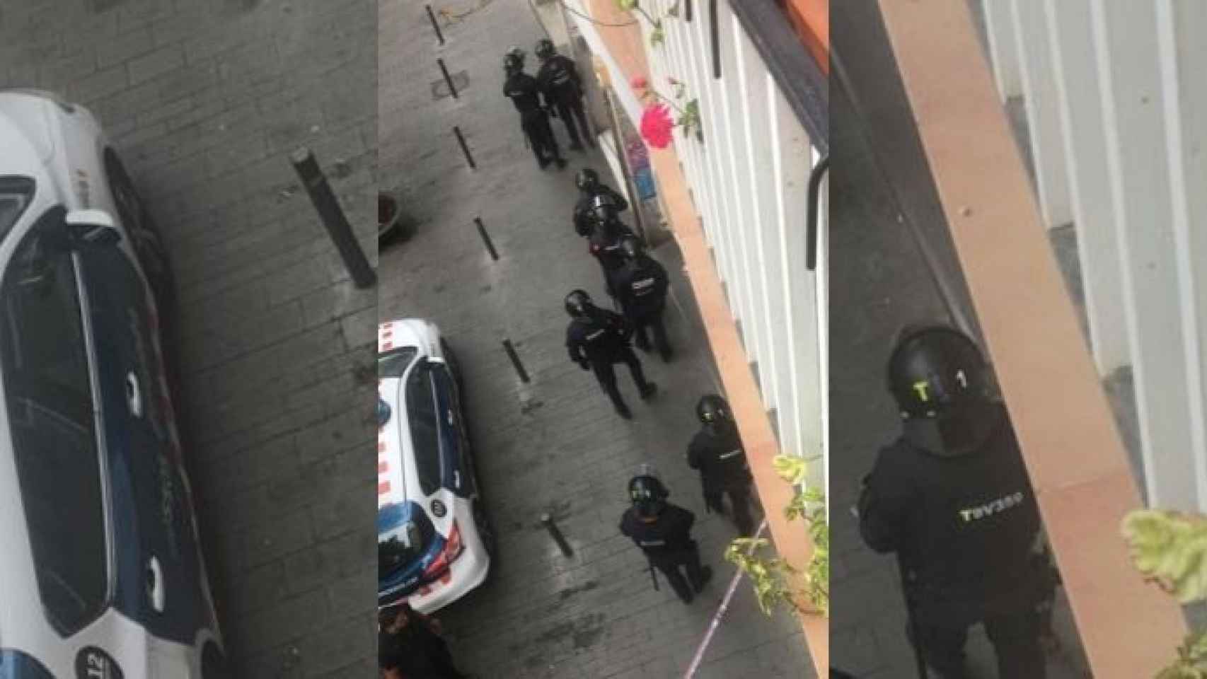 Los Mossos d'Esquadra durante el desalojo en el Poble-sec / CEDIDA