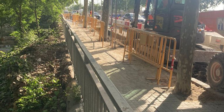 Obras encima del puente de la vía Trajana / CEDIDA