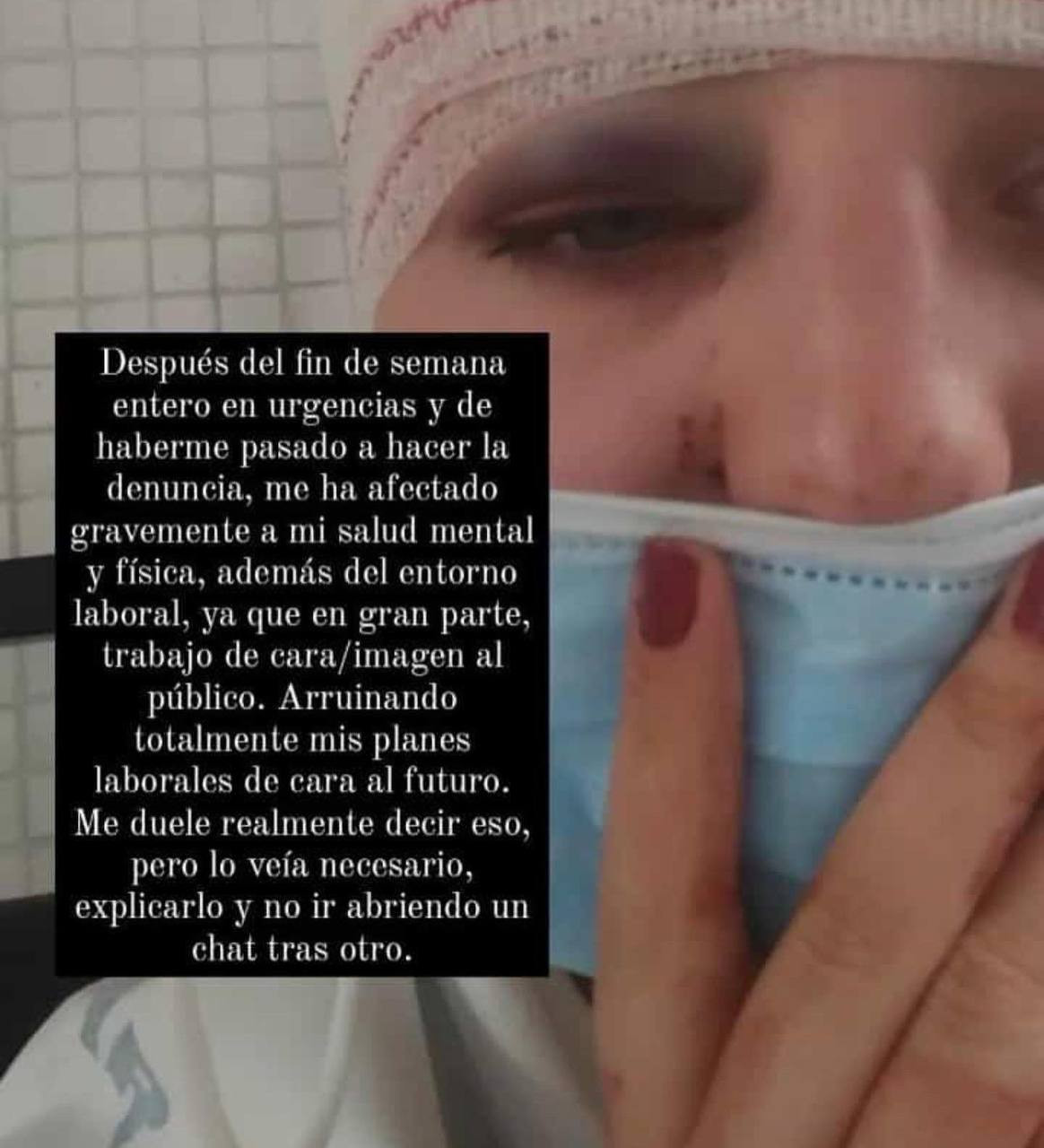 La víctima relata lo sucedido y difunde un primer plano de cómo le quedó el rostro tras la agresión / METRÓPOLI