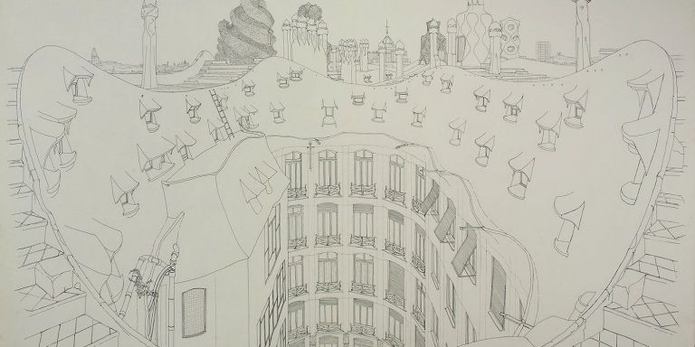 Dibujo de la Pedrera realizado por Aurora Altisent / MNAC