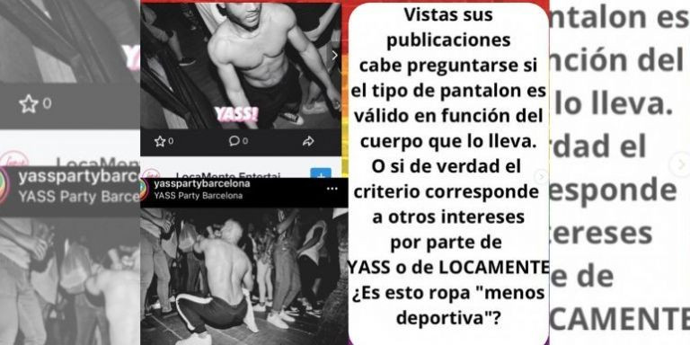 Publicaciones de la discoteca en las que se ve a asistentes con ropa deportiva / RRSS