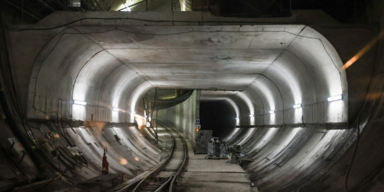 Un tramo del túnel de L9 ya ejecutado / TWITTER JORDI PUIGNERÓ