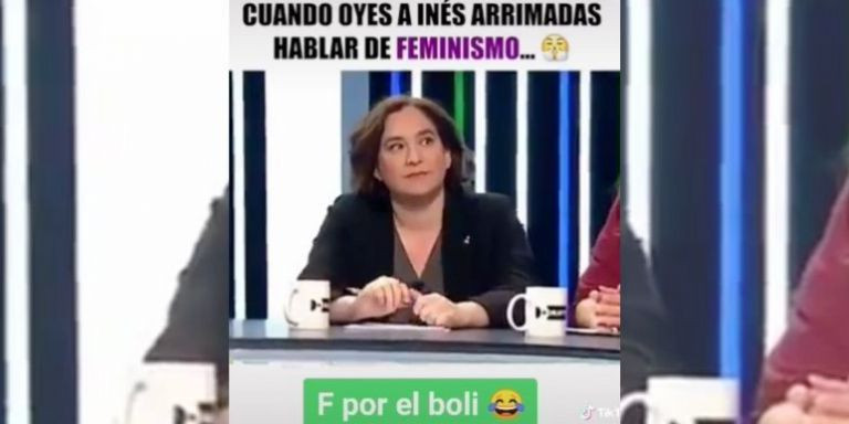 Vídeo en formato 'meme' de los comunes sobre una intervención de Inés Arrimadas / TIKTOK