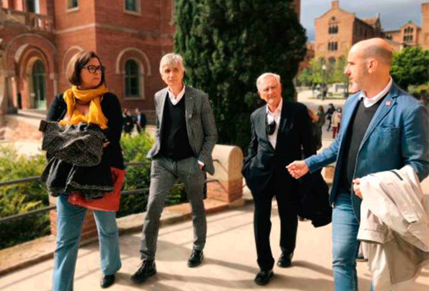 En el centro, Josep Maria Argimon y Xavier Trias, en una visita al Barcelona Health Hub / BHH