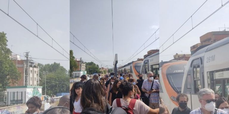 Aglomeraciones en una estación de Rodalies por el incidente / REDES SOCIALES 