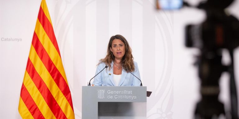 La portavoz del Govern, Patrícia Plaja, en rueda de prensa este martes / EUROPA PRESS - David Zorrakino